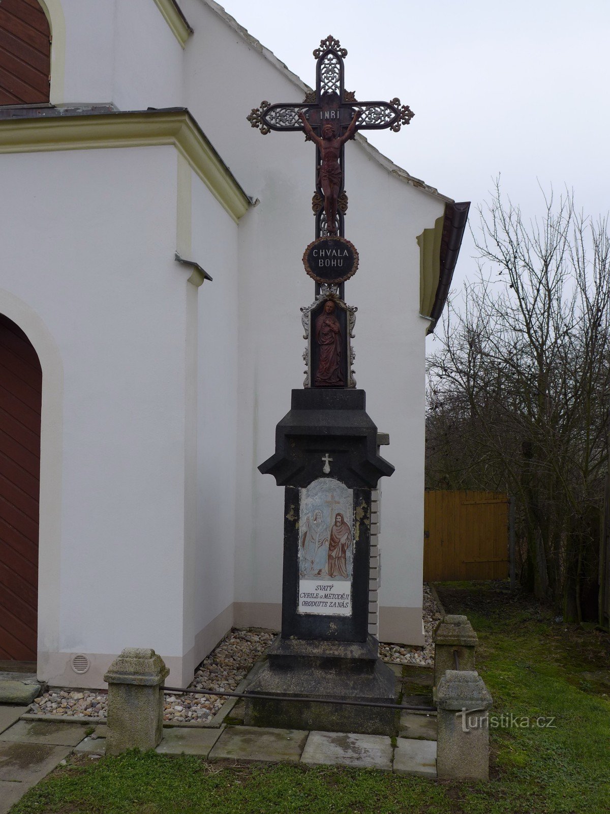 Lesůňky - cross at the chapel of St. Francis of Assisi