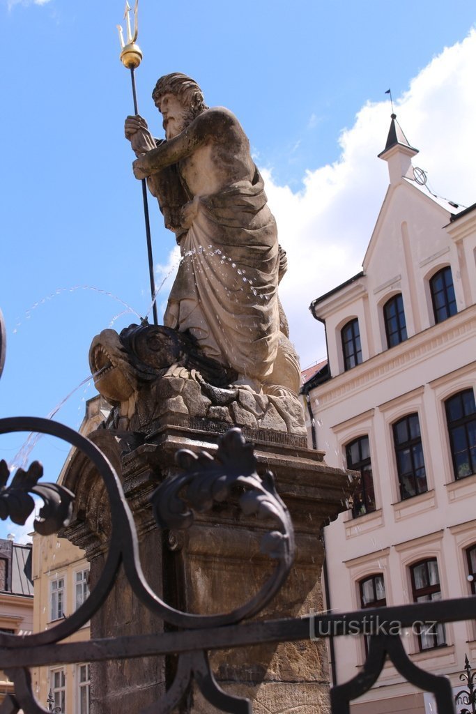 Liberec, de fontein van Neptunus