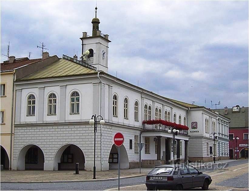 Lipník nad Bečvou-classical town hall on TGMasaryka Square-Photo: Ulrych Mir.