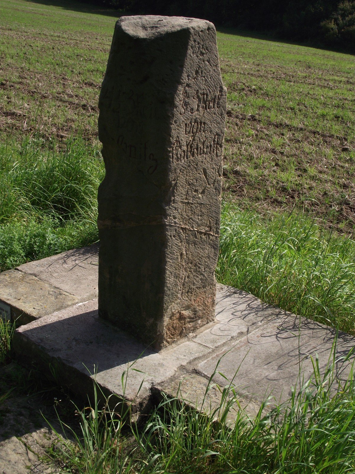 Líšnice (bei Mohelnice) – steinerner Meilenstein