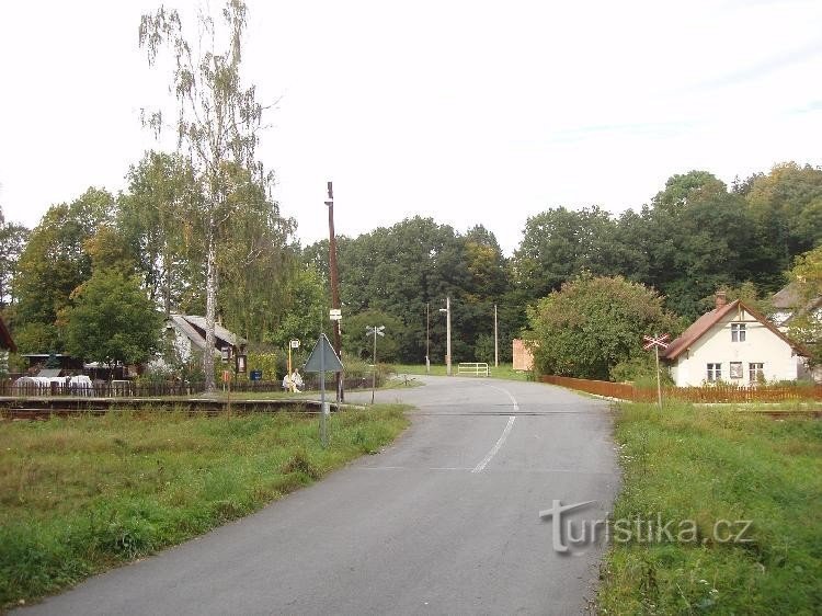 Litultovice-spoorlijn: Uitzicht vanuit de richting van Melč, Janská koupele