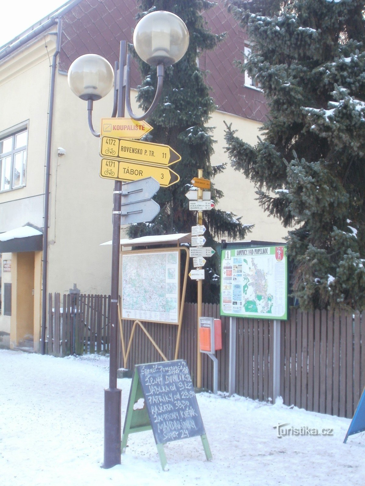 Lomnice nad Popelkou - le principal panneau touristique