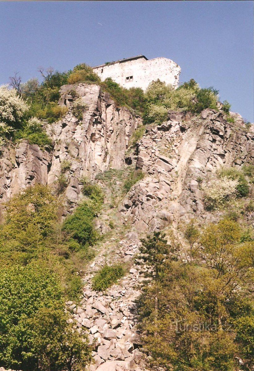 Quarry wall with rock blocks