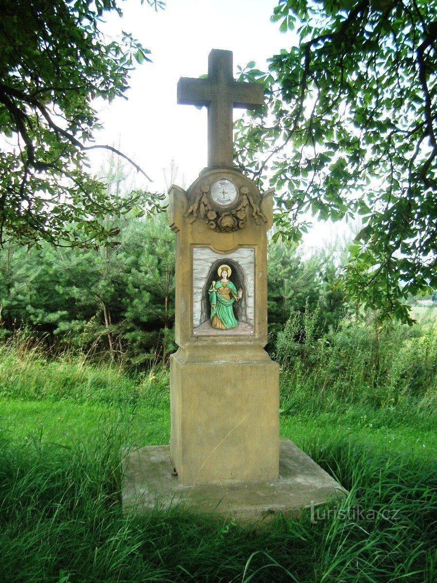 Loštice-cross of St. Barbory ​​nad Žadlovicemi-Ảnh: Ulrych Mir.