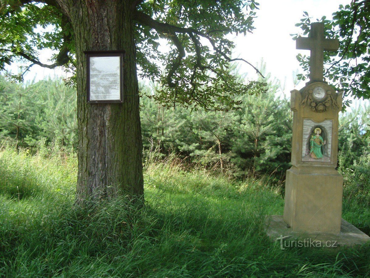 Loštice-cross of St. Barbory ​​nad Žadlovicemi-Photo: Ulrych Mir.