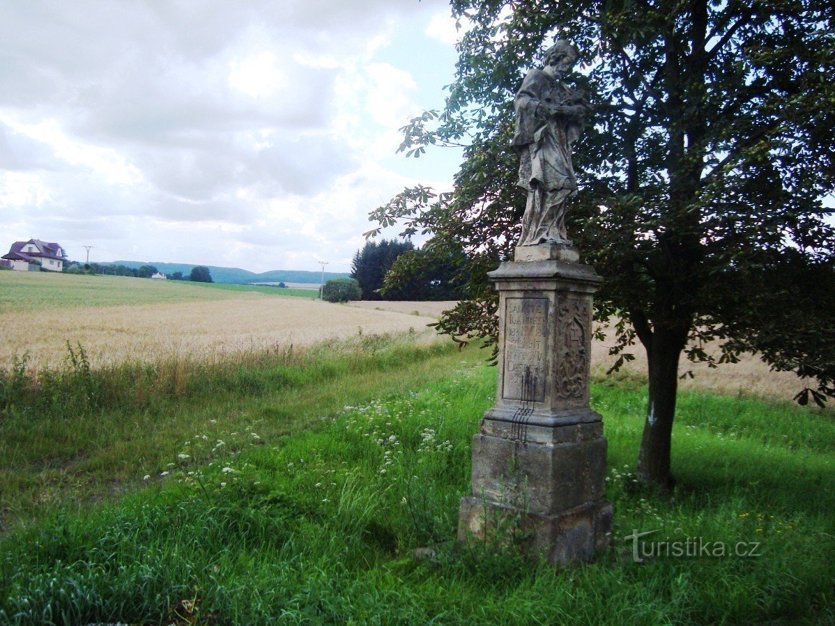 Loštice-estátua de St. Jan Nepomucký na rua Palackého - Foto: Ulrych Mir.