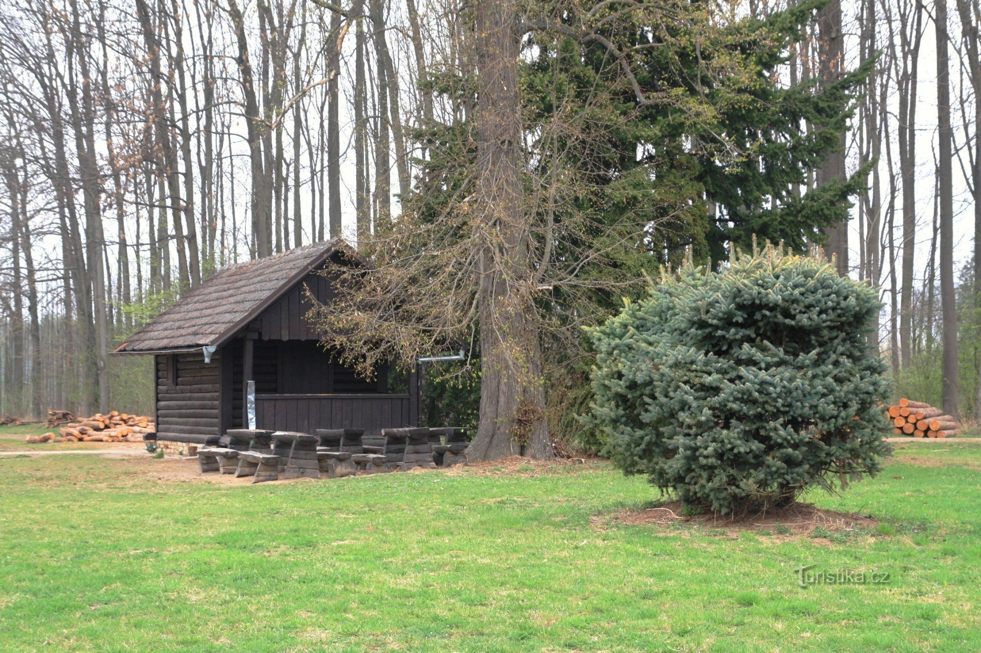 A hunting lodge in the middle of a pheasant grove