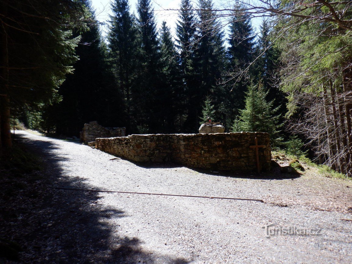 Đường đi trong rừng Šumava ẩn và được bao phủ trong kính (Nhà nguyện Hauswald)