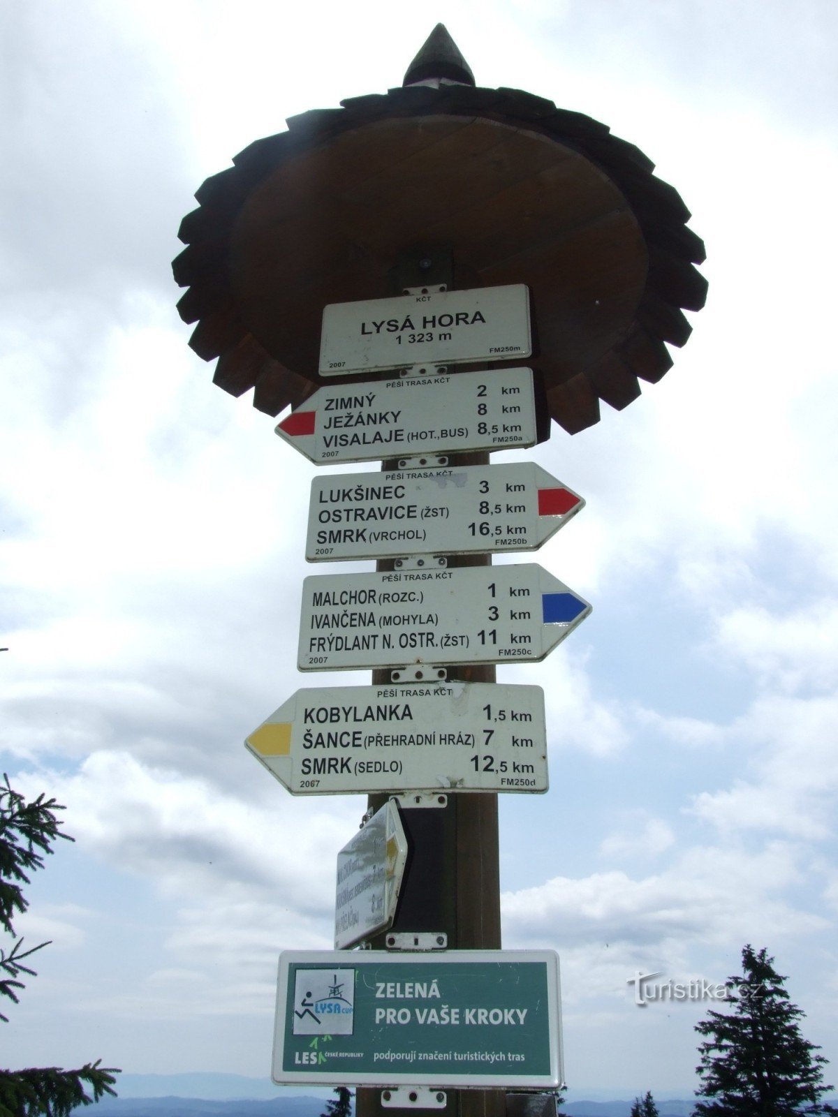 Montanha careca, placa de sinalização