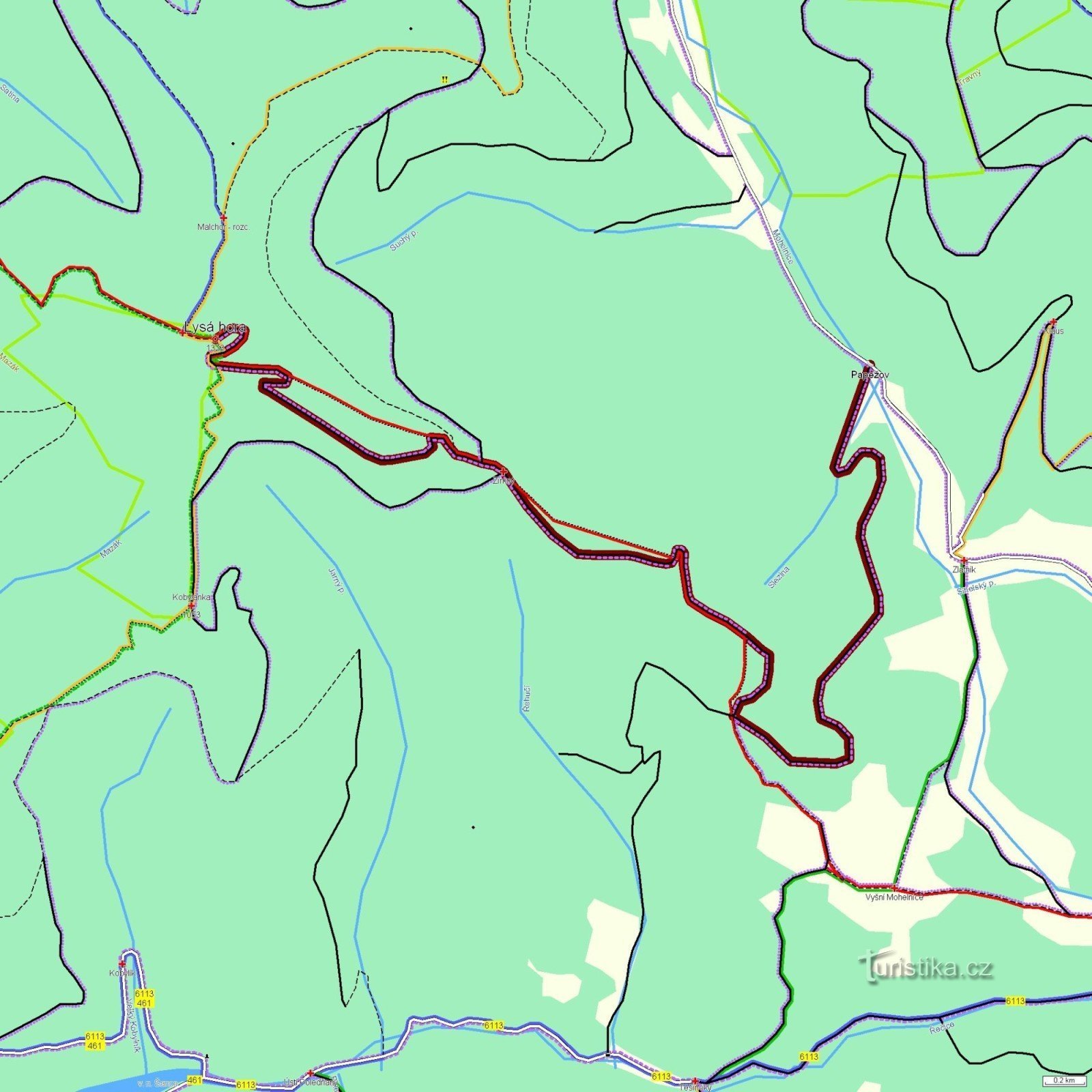 Lysá hora på www.cyklotrasy.info