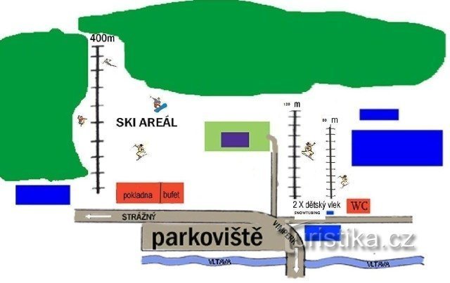 滑雪胜地 Horní Vltavice - 地图