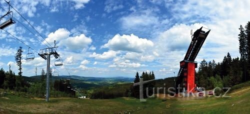 A área de esqui Zadov - o verdadeiro conforto Šumava