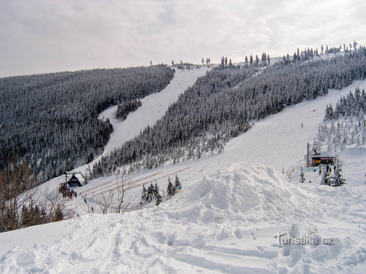 A skiing paradise on the northern slopes of the Czech Republic