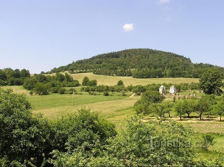 Malá Stříbrná: Janov u Krnova Blick auf Malá Stříbrná von der Gemeinde