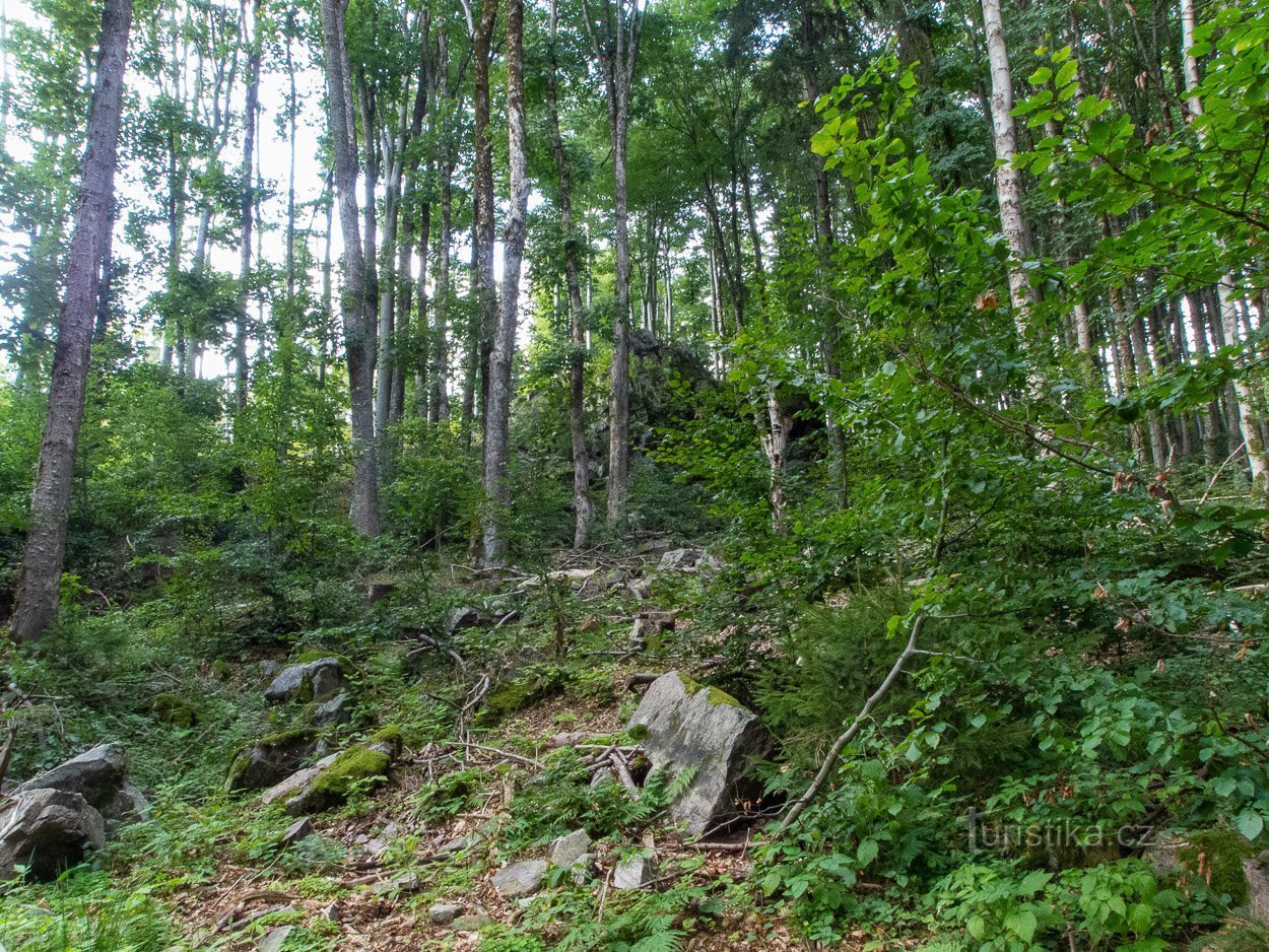 小石海露出大石块