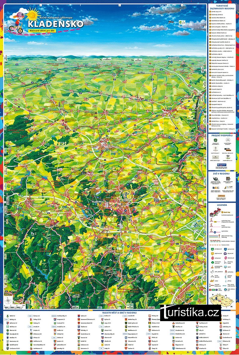 Mappa del ciclo dipinta di Kladensko per bambini