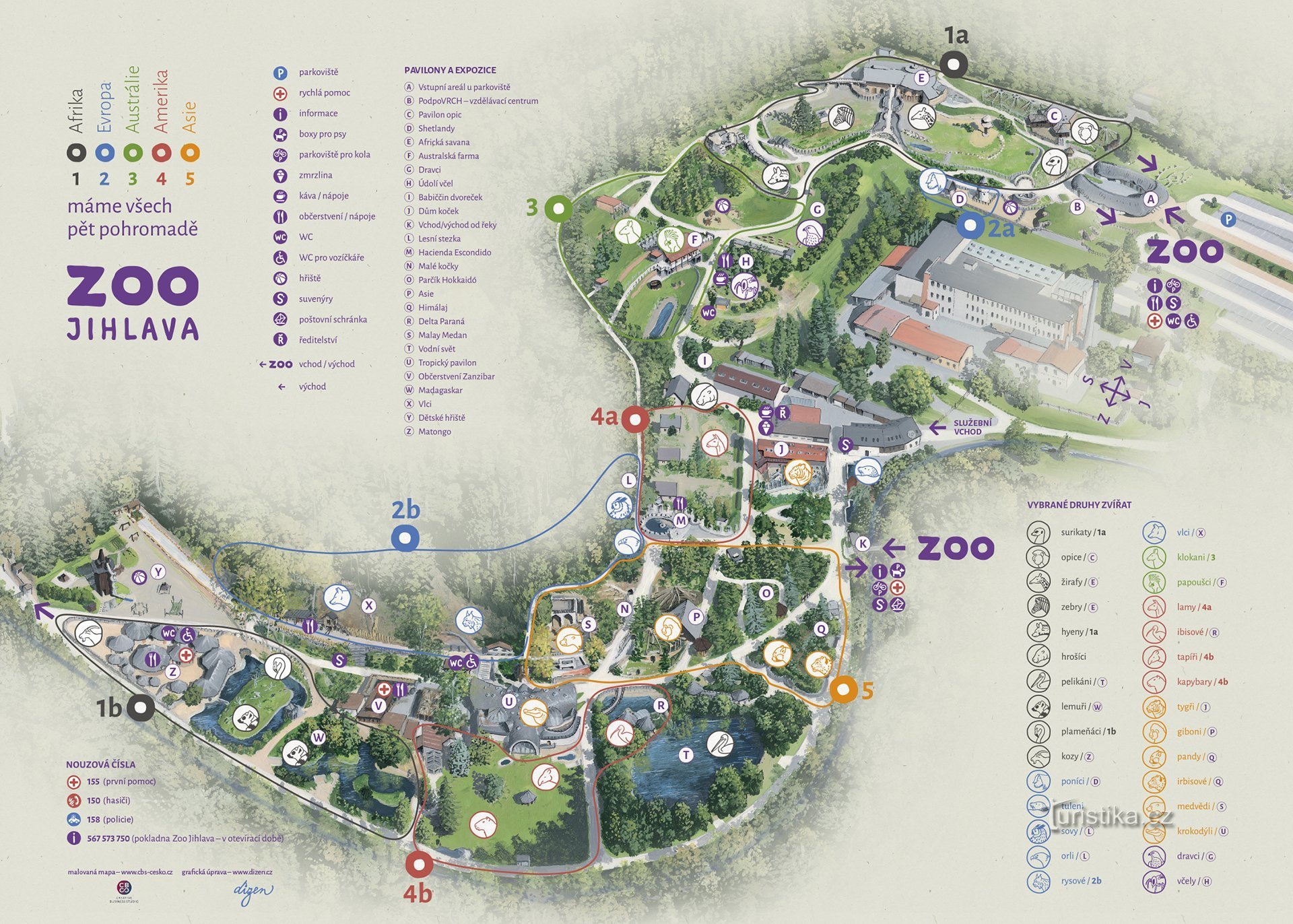 Malovaná mapa ZOO Jihlava