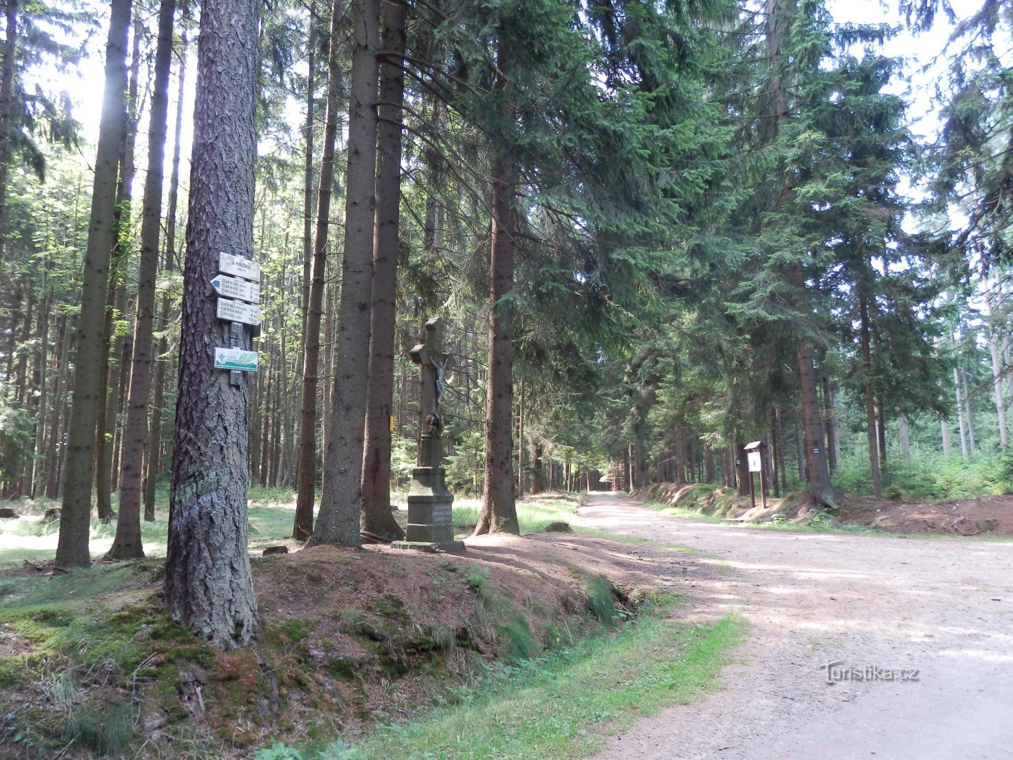 Klein circuit rond Žďár na Sázavou - naar Hamrů en terug voor paarden, standbeelden en paddenstoelen