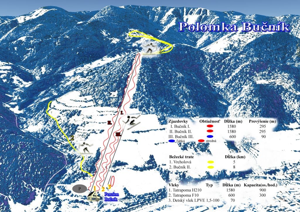 Mapa areálu Polomka Bučník