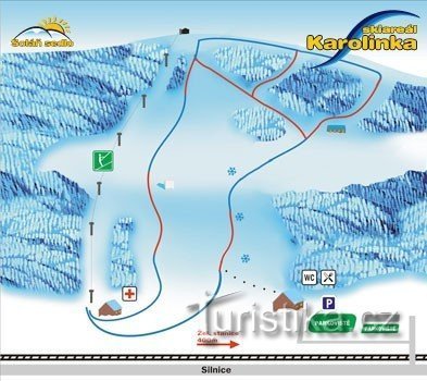 Plan du domaine skiable de Karolinka