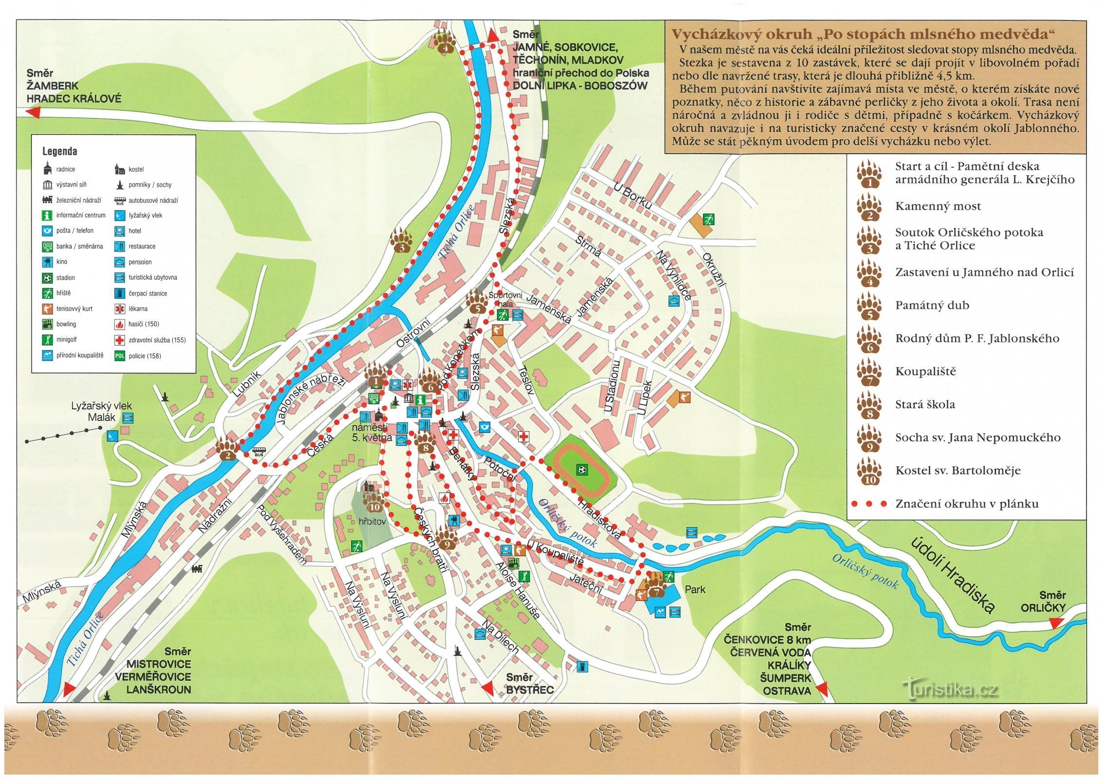 Mappa del percorso a piedi