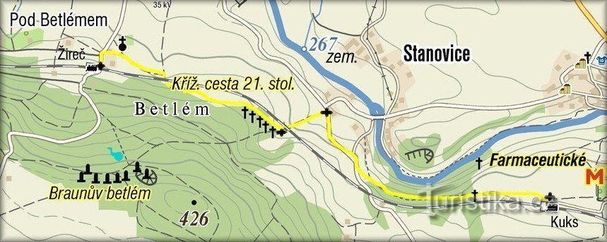 térkép: ŽTZ Kuks-Žireč
