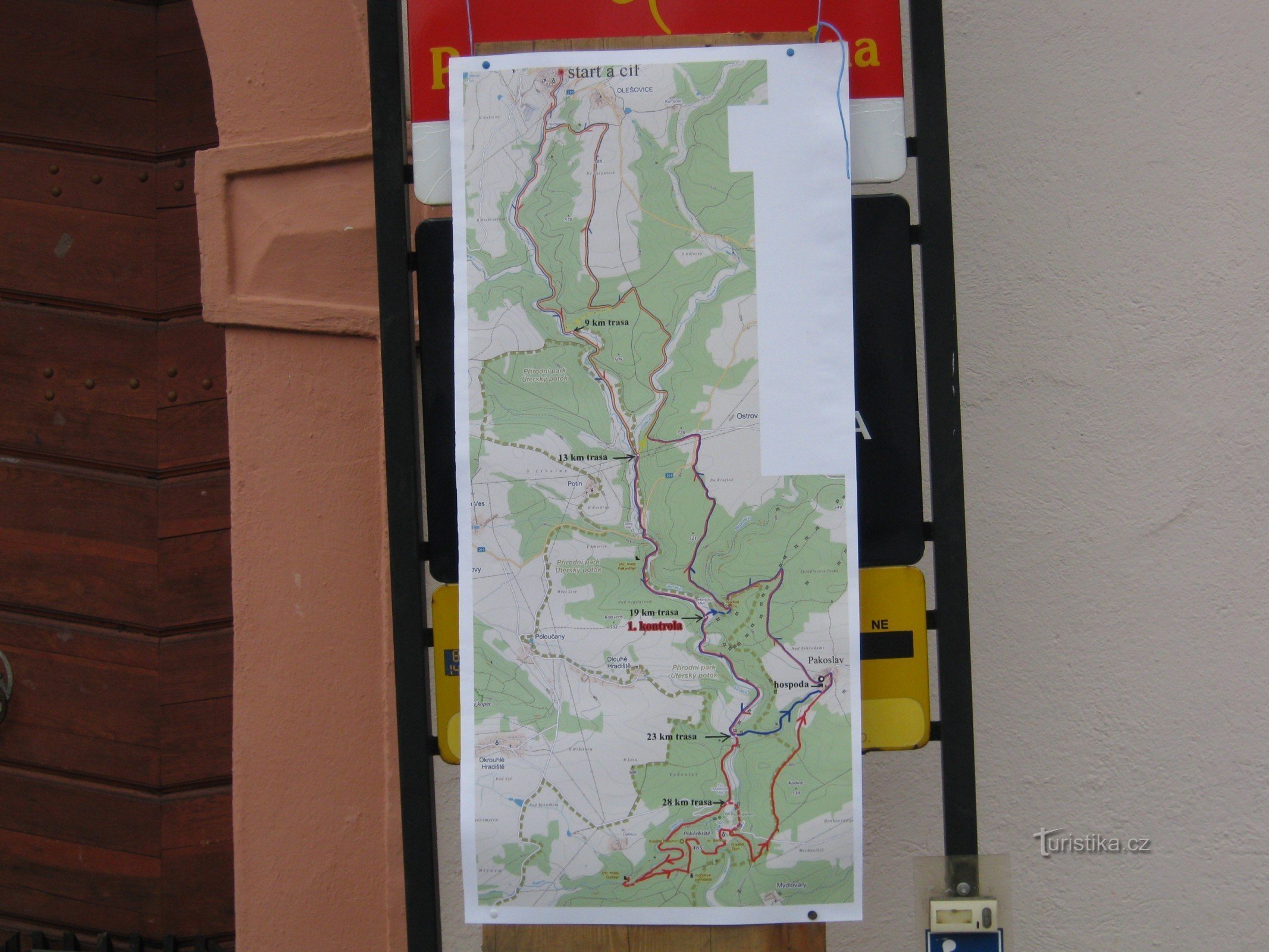 Mapa da rota no início