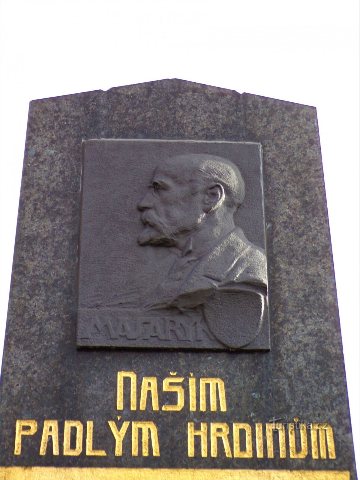 Relief von Masaryk auf dem Denkmal (Suchá, 16.10.2021)