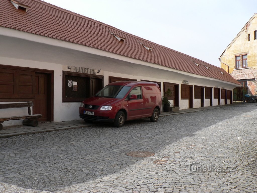 Meat shops, general view