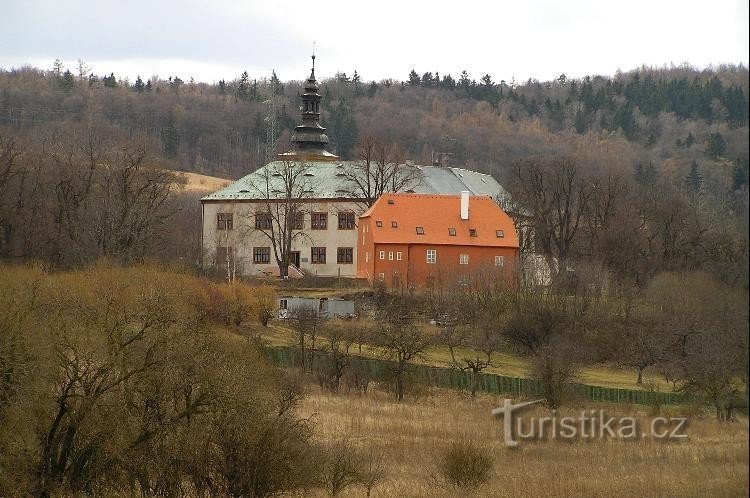 Mašťov: castillo desde el camino a Radonice