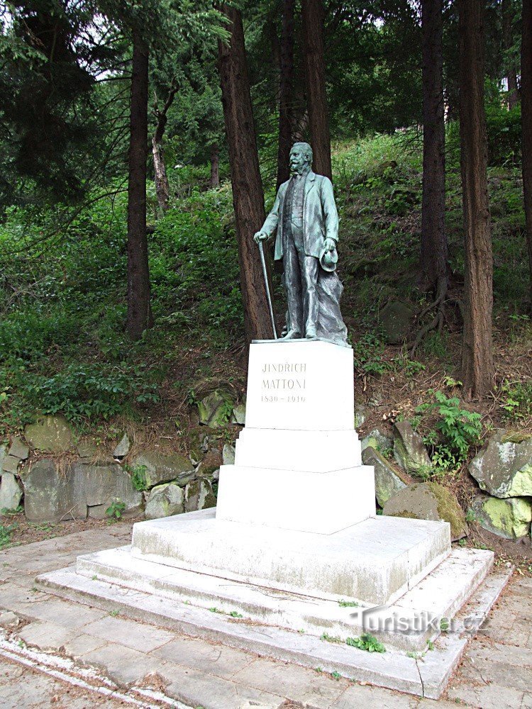 A estátua de Mattoni em Kyselka