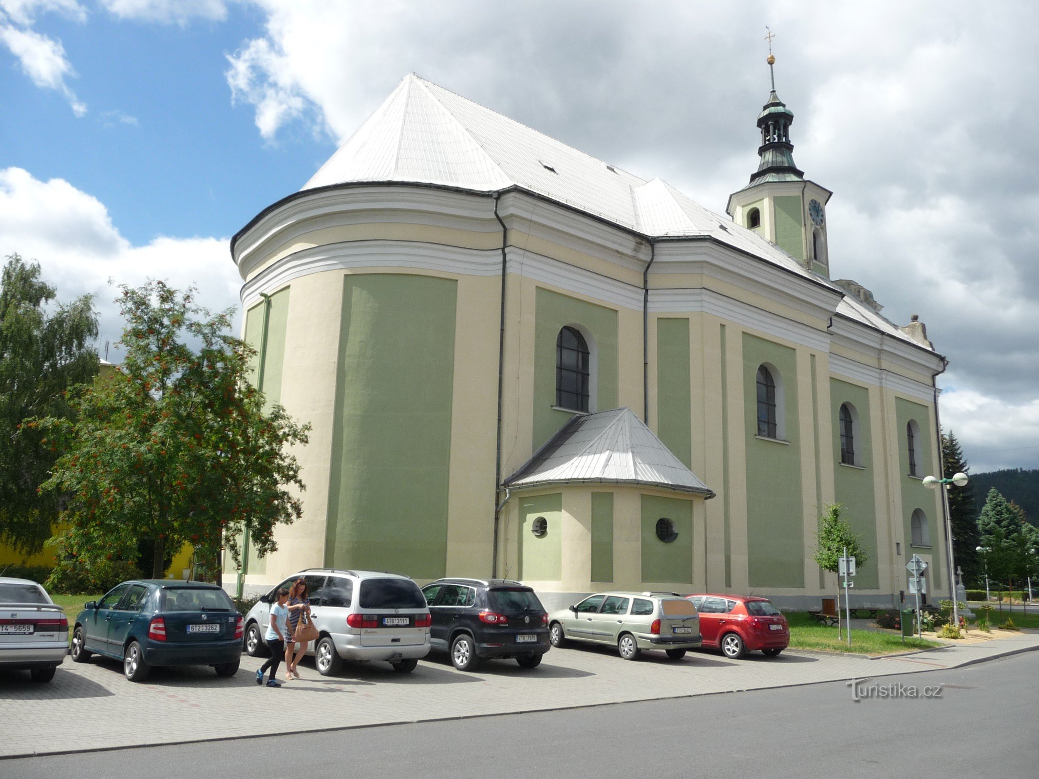 Staden Albrechtice-kyrkan Besök PM-fd bryggeri-Nytt slott-Vid dammen-Pension Marie