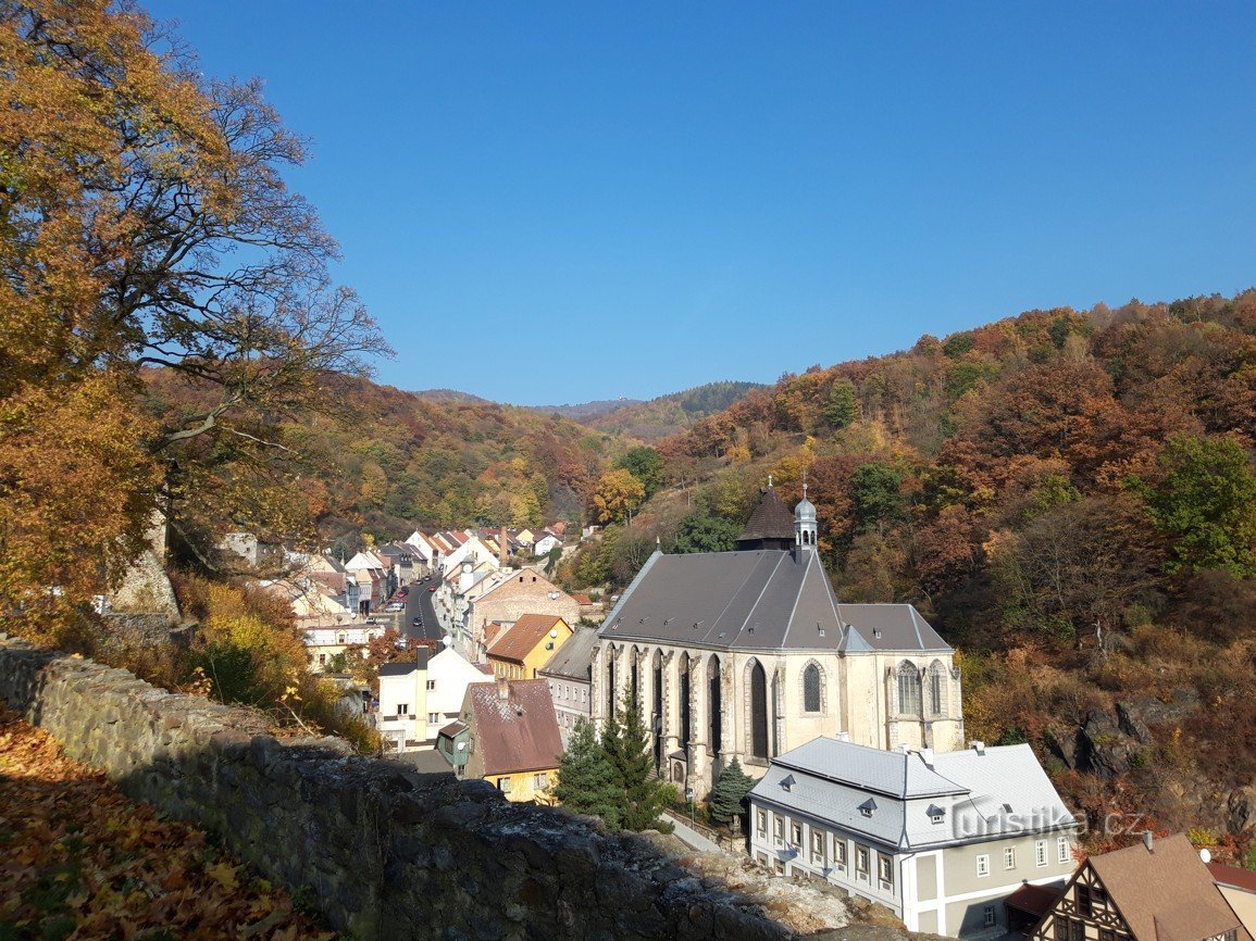 The town of Krupka and two churches