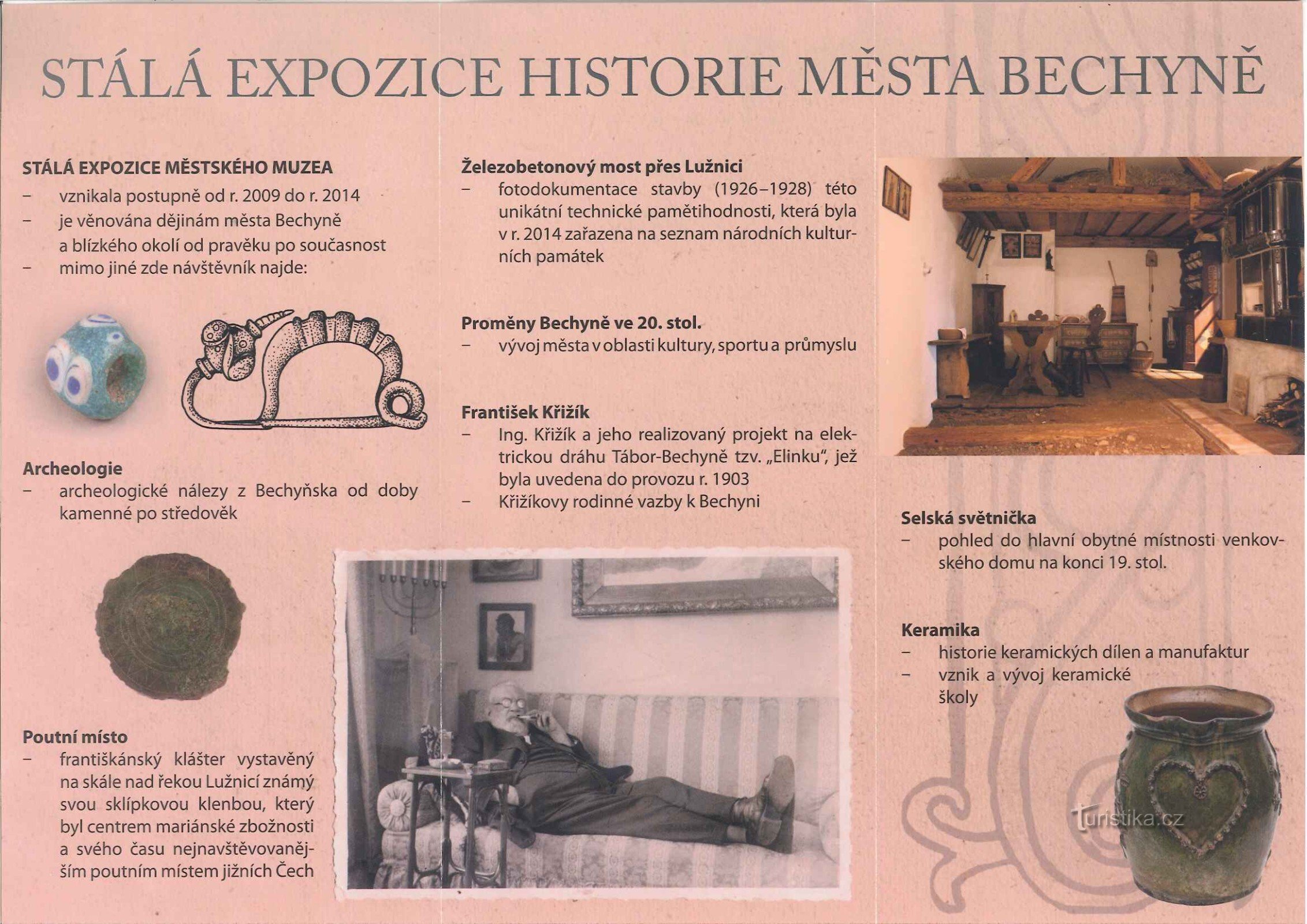 Muzeum Miejskie Bechyně - ulotka informacyjna