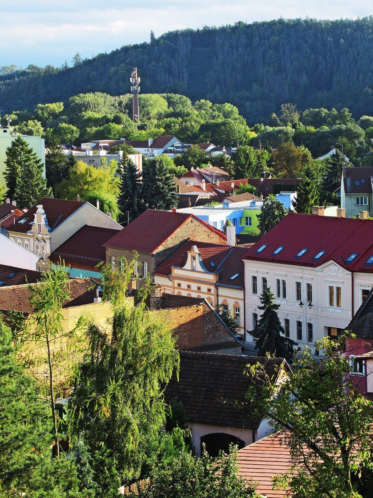 Parc municipal sous l'église St. Václav à Tišnov