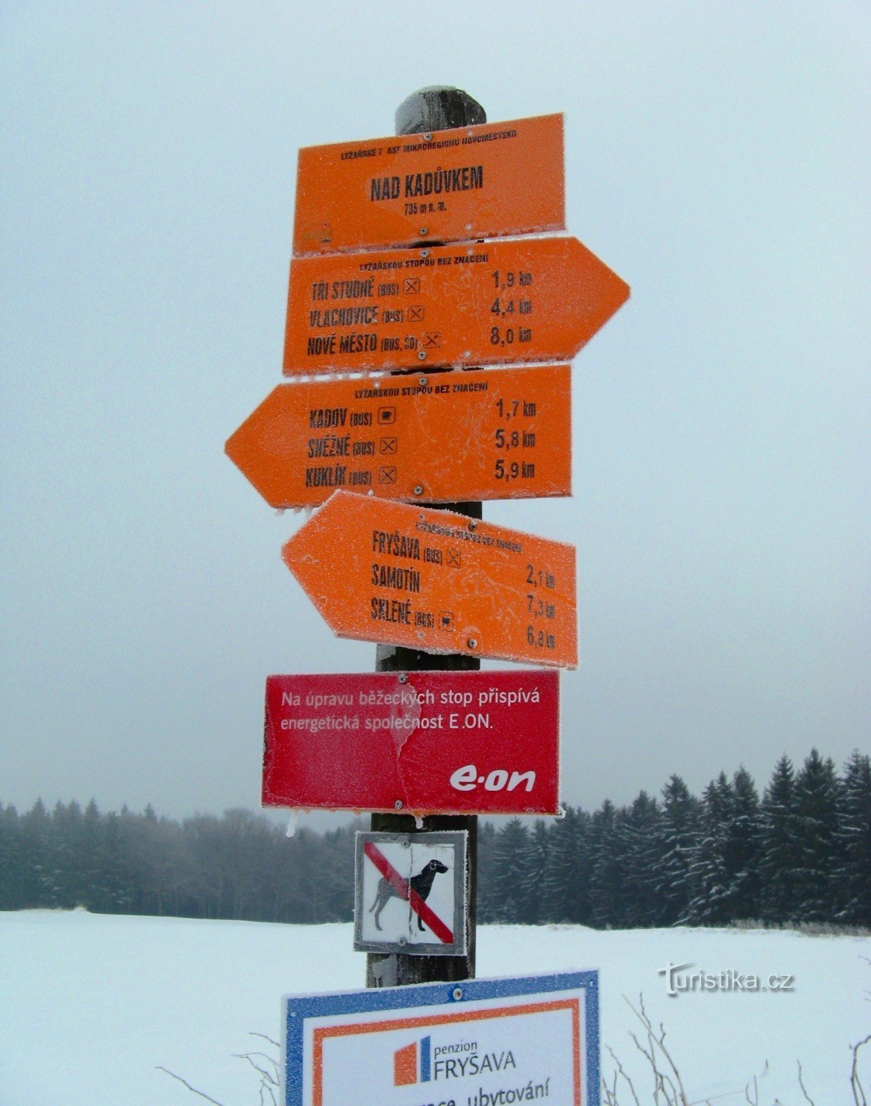 Microregion Novoměstsko - signpost of ski routes