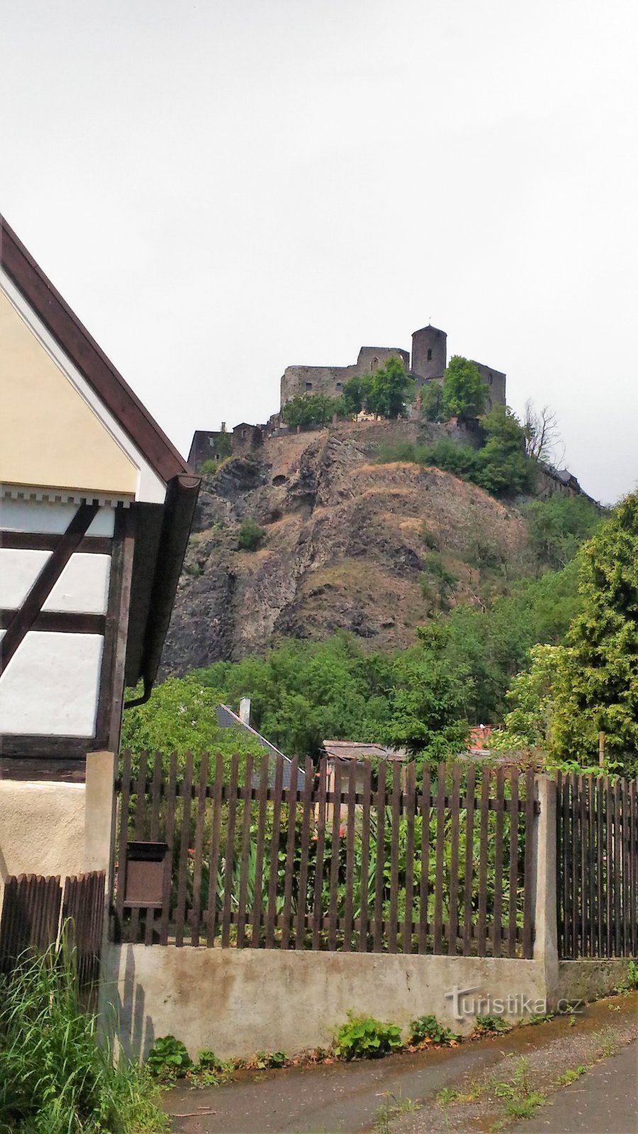 Een mijlpaal in Ústí nad Labem.