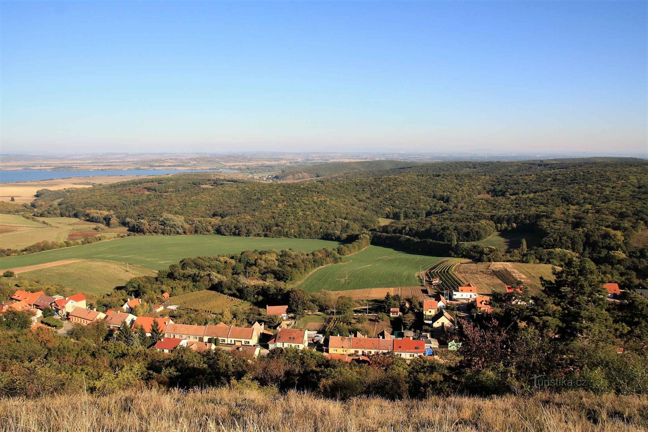 Milovický-bos - uitzicht op het noordelijke deel van het boscomplex vanaf Stolova Hora