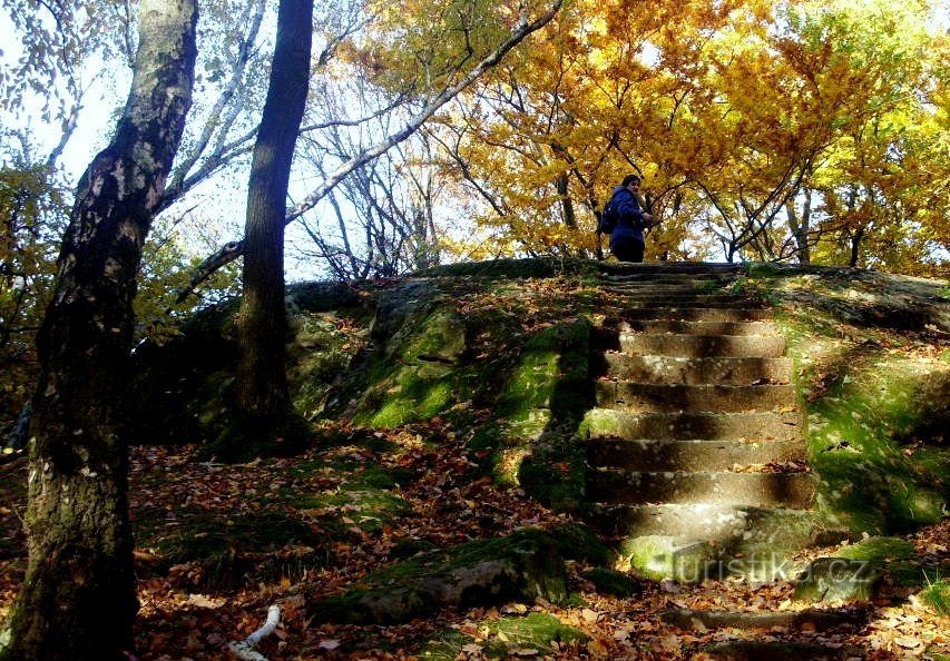 Mladcov rock garden with carved steps