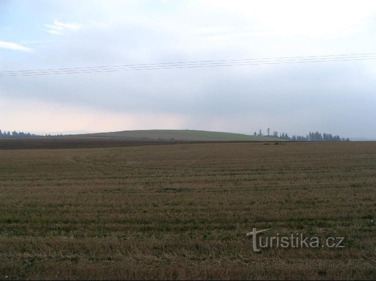 Mléčný vrch, Blick von der Straße nach Budišov nad Budišovka