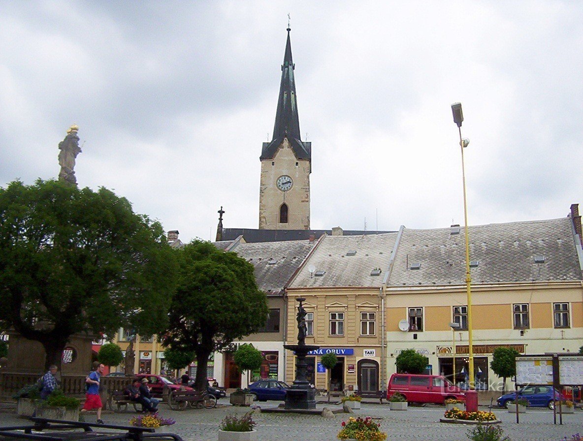 Mohelnice - cast-iron fountain with the statue of Hygie on Freedom square - Photo: Ulrych Mir.