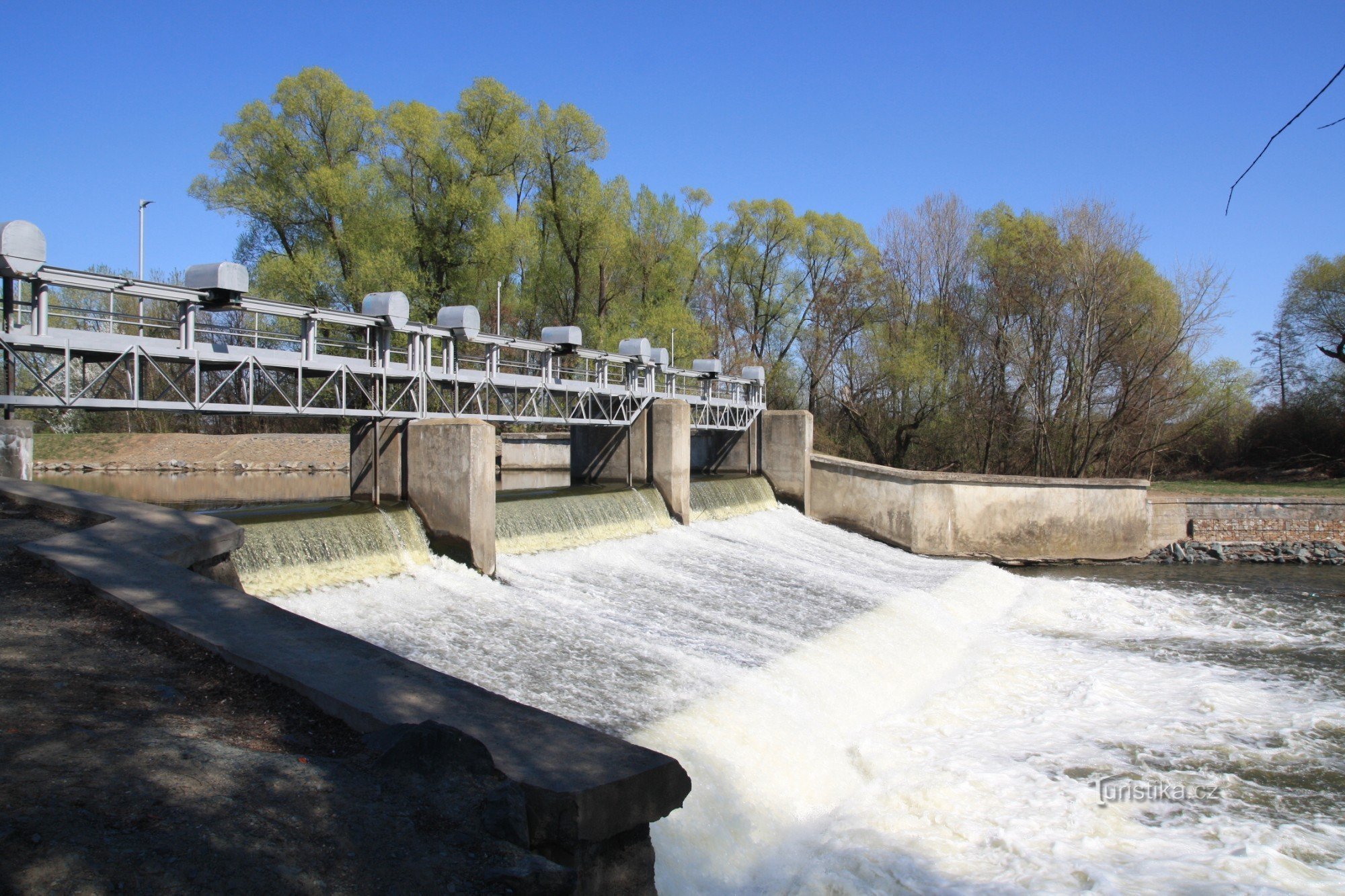 Massive weir on the river Svratka