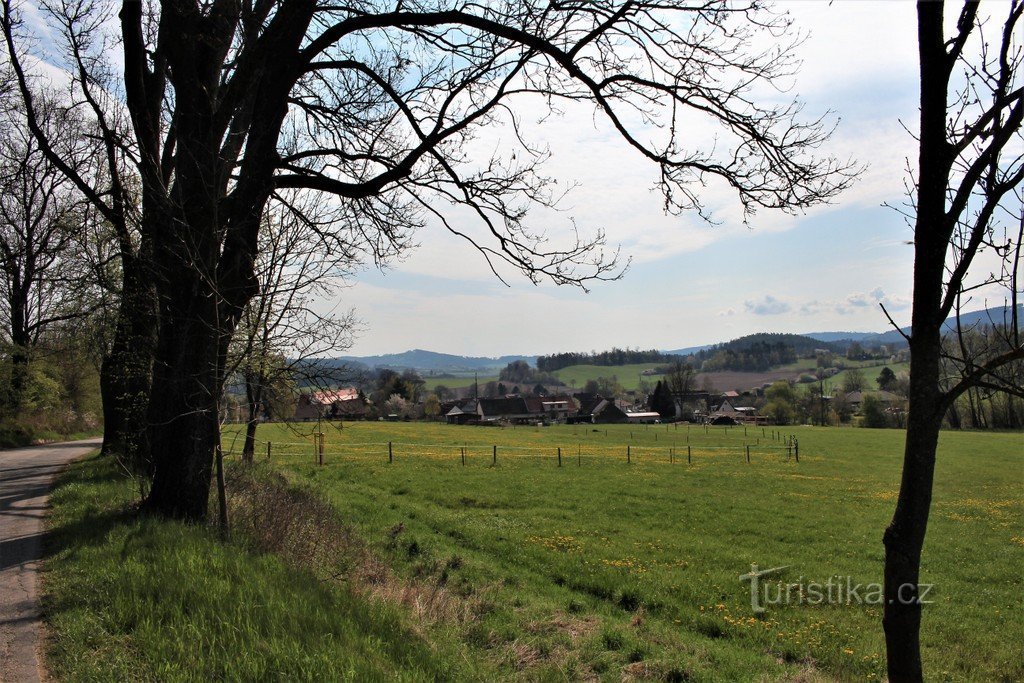 Mokrosuky, view from the road to the well