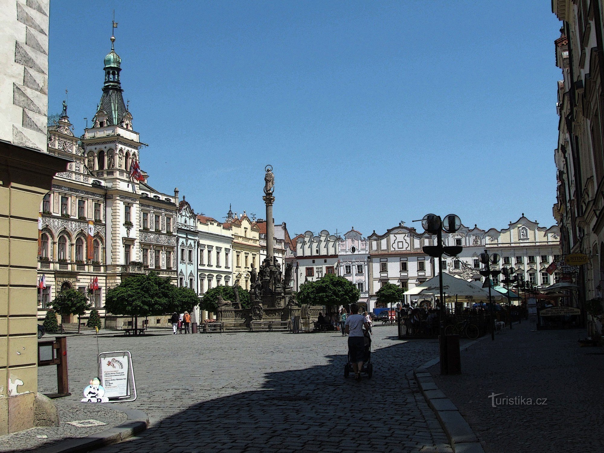 Columna de la peste en Pernštýnské náměstí en Pardubice