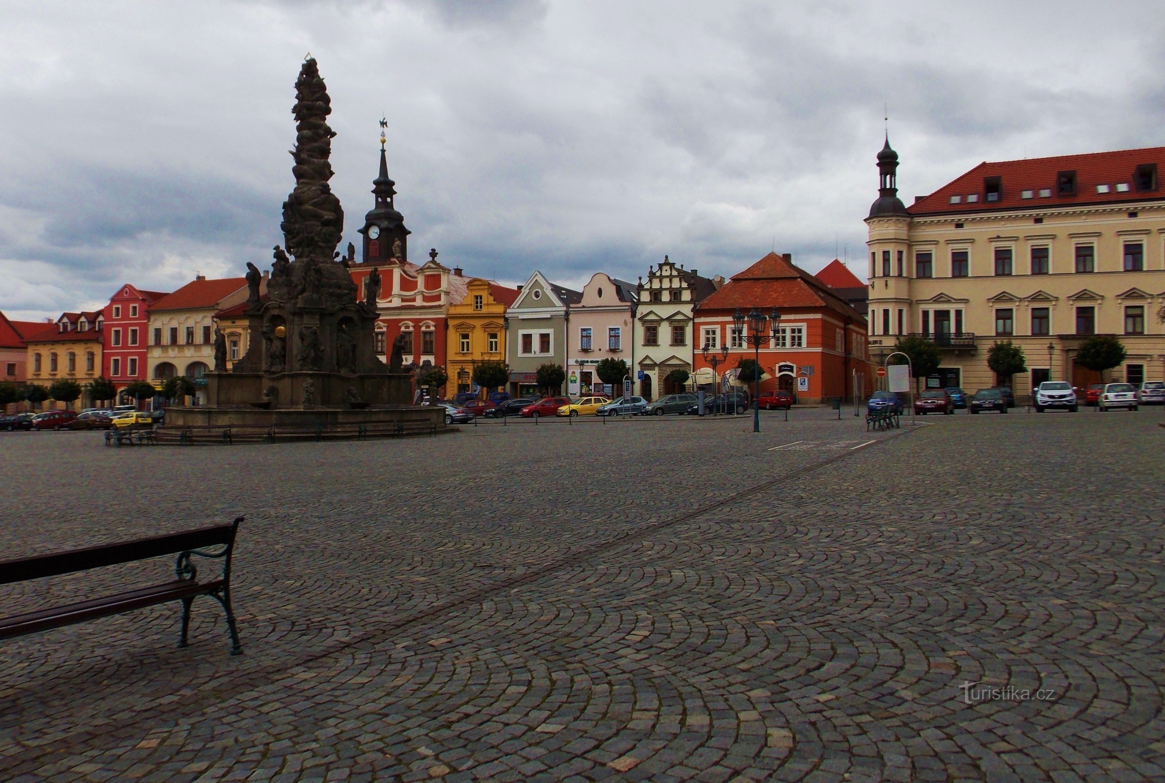 Plague column on Ressel Square in Chrudim