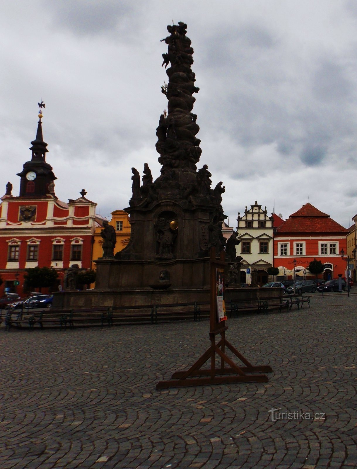 Plague column on Ressel Square in Chrudim
