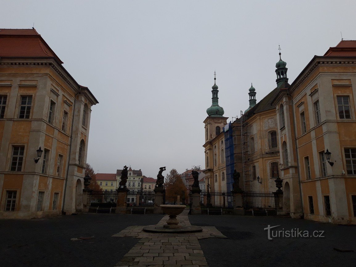 Pestsäule in der Stadt Duchcov