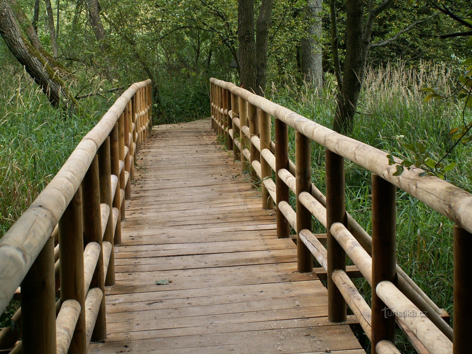 De brug over de Stržský potok