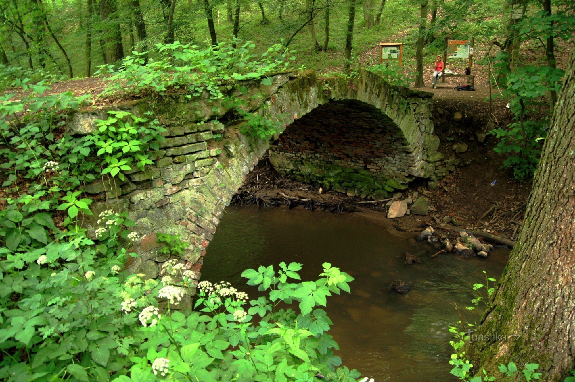 El puente de Spáleného Mlýn en el valle de Bobrava