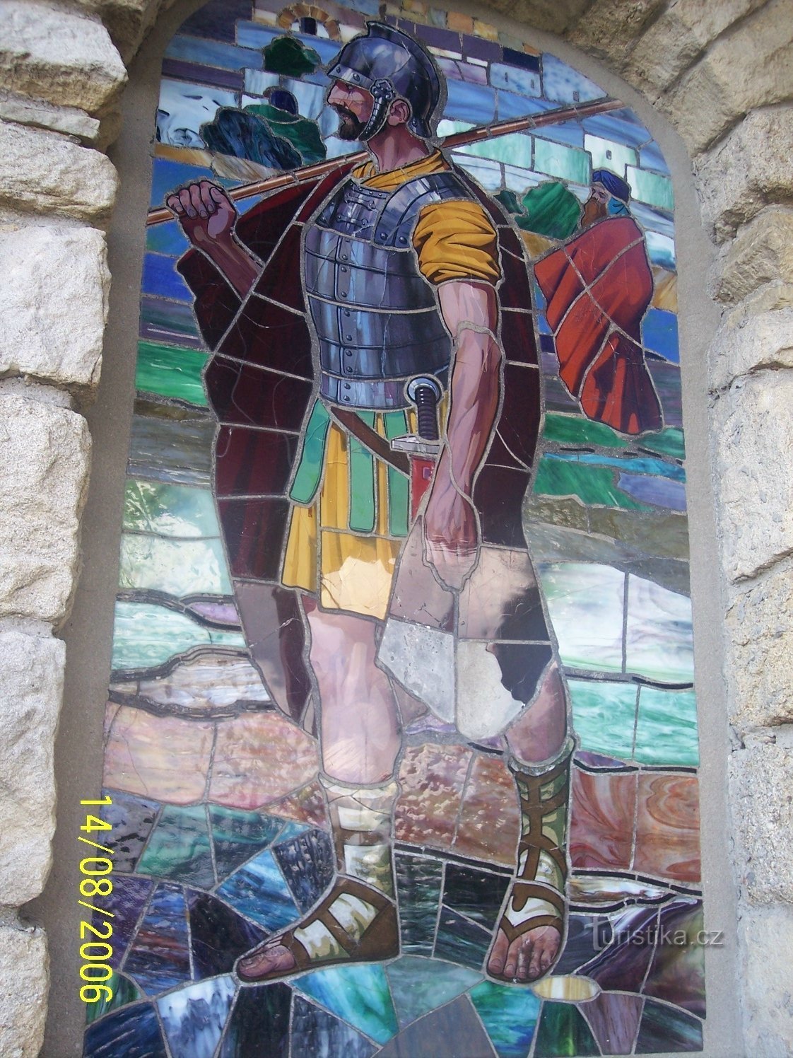 mosaik i ett av korsvägens kapell